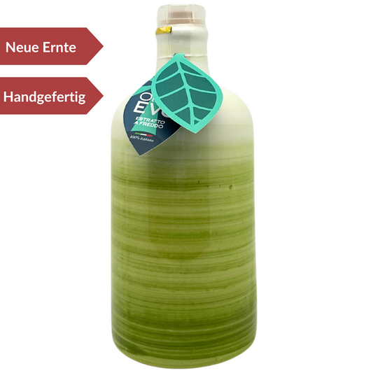 Olivenöl Extravergine 500ml in Keramikflasche (grün) - 12 SENSI