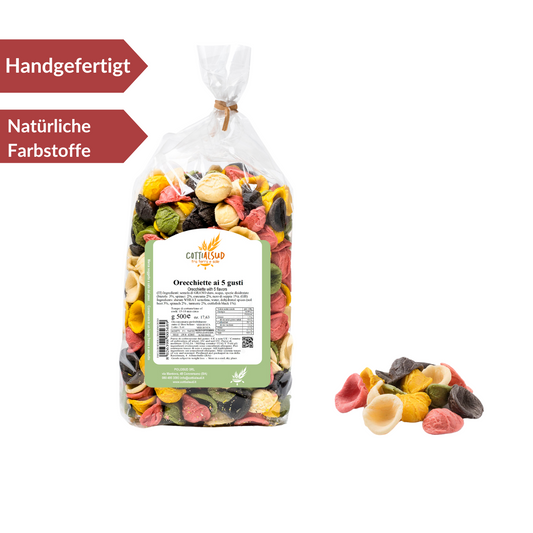 Pasta "Orecchiette 5 gusti" 500g - COTTI AL SUD