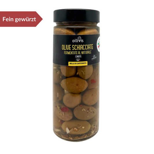 Oliven gewürzt "Bella di Capitanata condite" 350g - OILIVIS