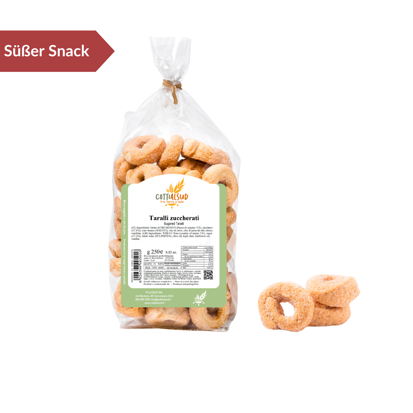 Taralli "Zuccherati tradizionali" - süßes Gebäck 250g - COTTI AL SUD