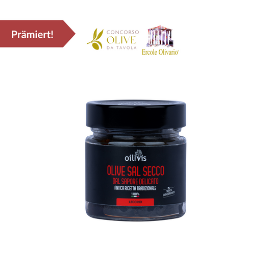 Schwarze Oliven Sal Secco 150g
